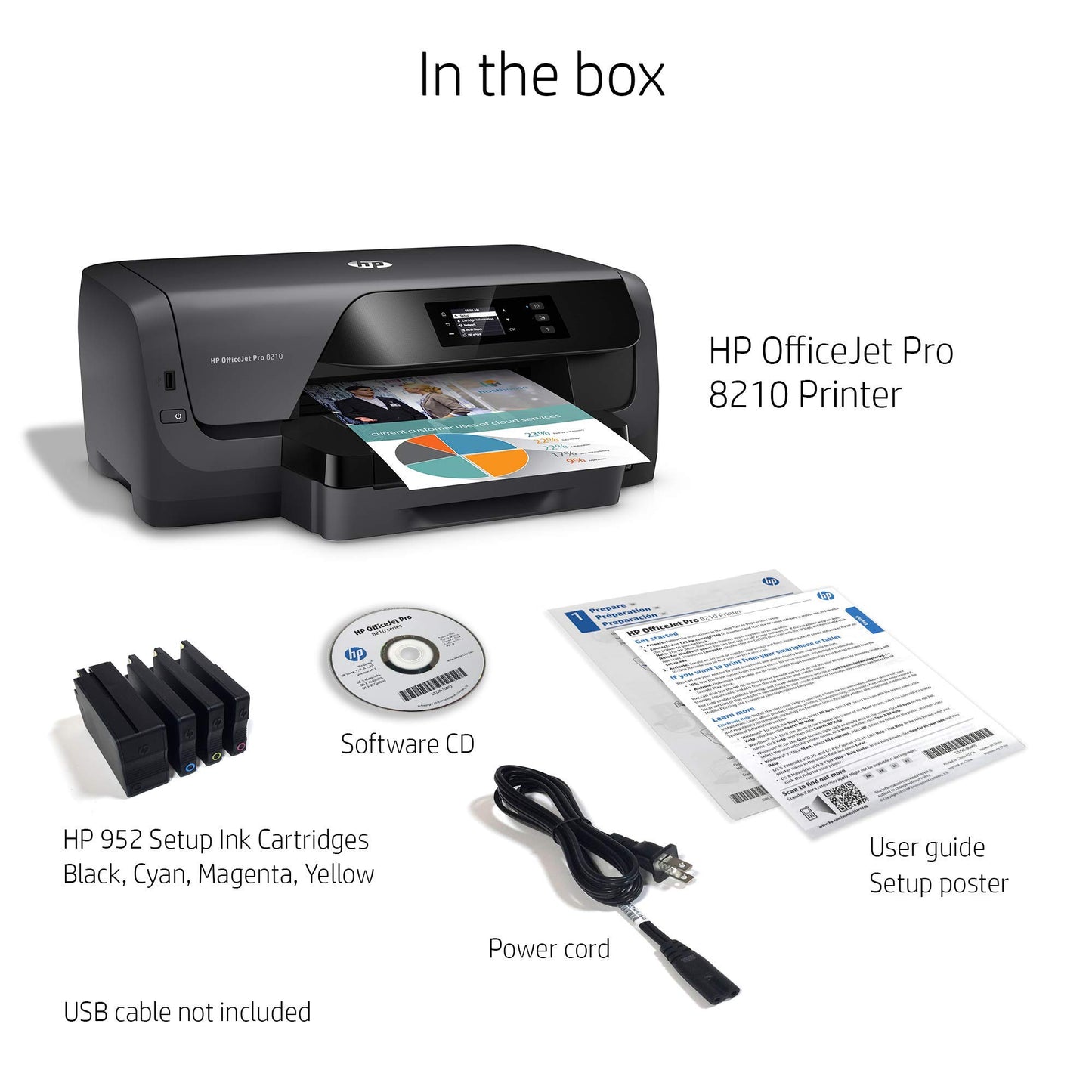 HP OfficeJet Pro 8210 Wireless Color Printer, HP Instant Ink & Amazon Dash Replenishment ready (D9L64A) (Renewed)
