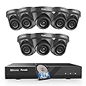 PANOOB 8 Channel Security Camera System PoE, 8X Wired IP Dome Turret PoE Camera for Indoor Outdoor, Remote Playback 24/7 Recording, Human Detection