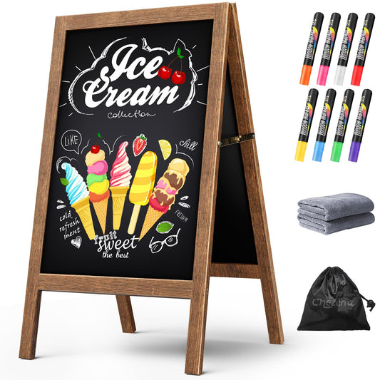 Chezerra A Frame Chalkboard Sign, 40"x20", Brown