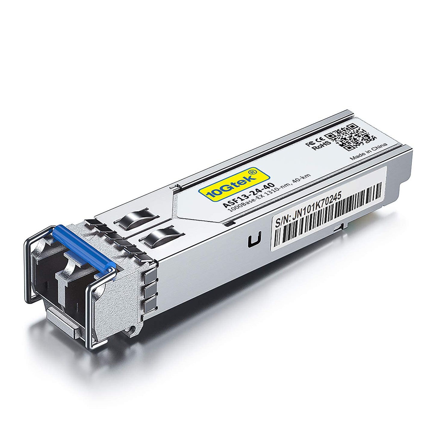 10Gtek 1.25G 1000Base-EX SFP Transceiver, 1310nm SMF, up to 40 km, for Cisco GLC-EX-SMD, Ubiquiti UniFi, Mikrotik, D-Link, Supermicro, Netgear