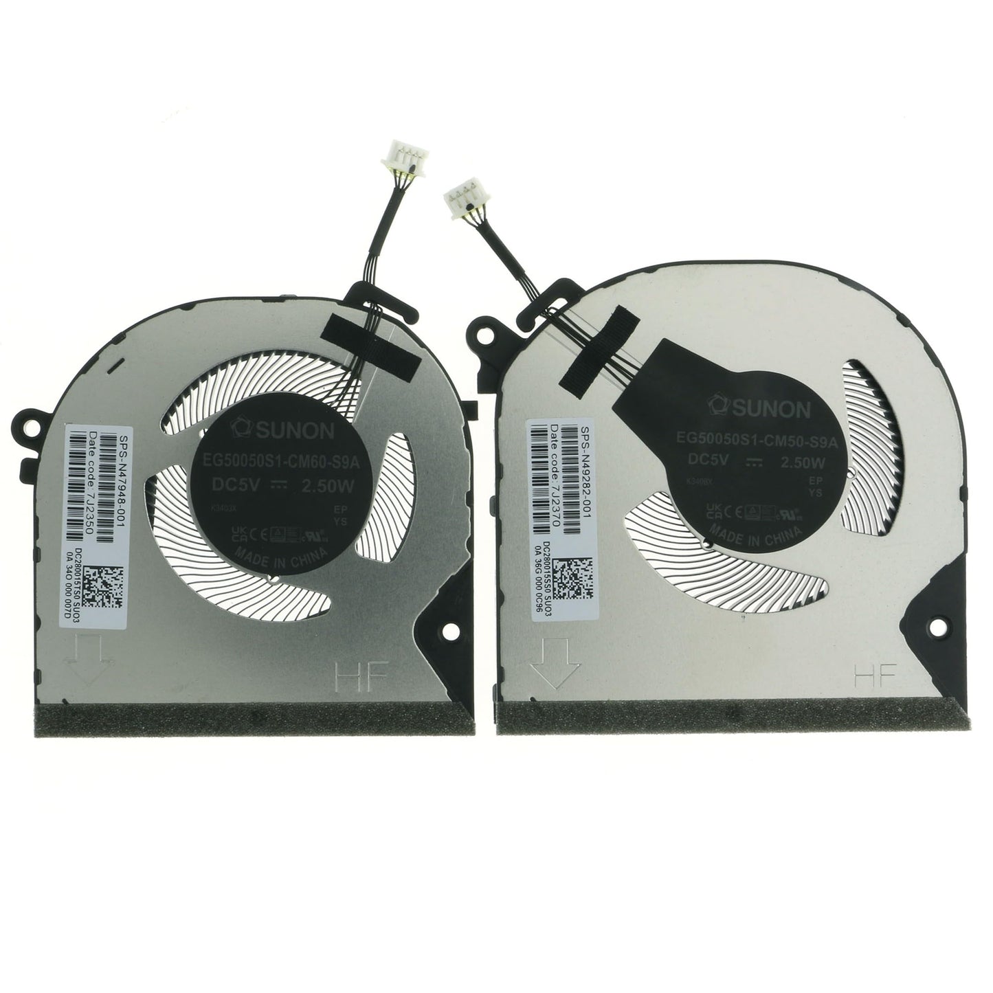 N49282-001 N49281-001 CPU+GPU Cooling Fan Replacement for HP Envy X360 15Z-FH 15-FH 15-FH0013DX 15-FE0013DX 2-in-1 DC280015SS0 N47948-001 DC280015TS0