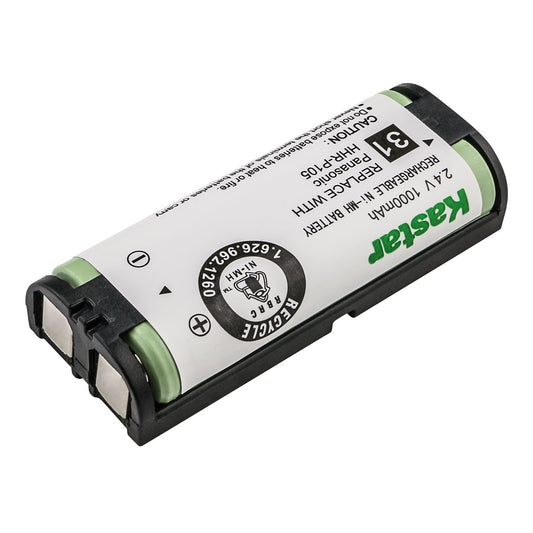 Kastar Type 31, NI-MH Rechargeable Cordless Telephone Battery 2.4V 1000mAh, Replacement for Panasonic HHR-P105 Cordless Phone HHRP105A