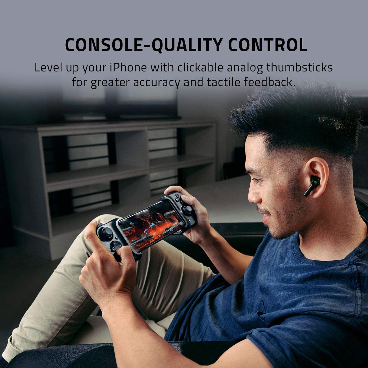 Razer Kishi Mobile Game Controller/Gamepad for iPhone iOS: Works with most iPhones - X, 11, 12, 13, 13 Max - Apple Arcade, Amazon Luna, Google Stadia