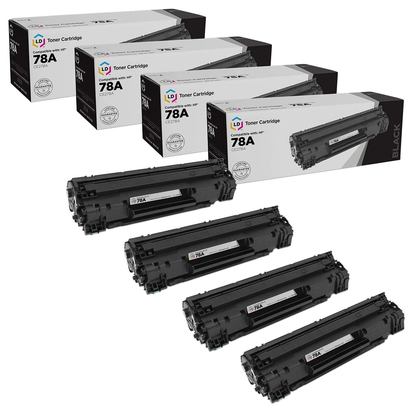 LD Products Compatible HP 78A CE278A Toner Cartridge Replacement for LaserJet Pro: M1536dnf, M1537dnf, M1538dnf, M1539dnf, P1566, P1606dn (Black