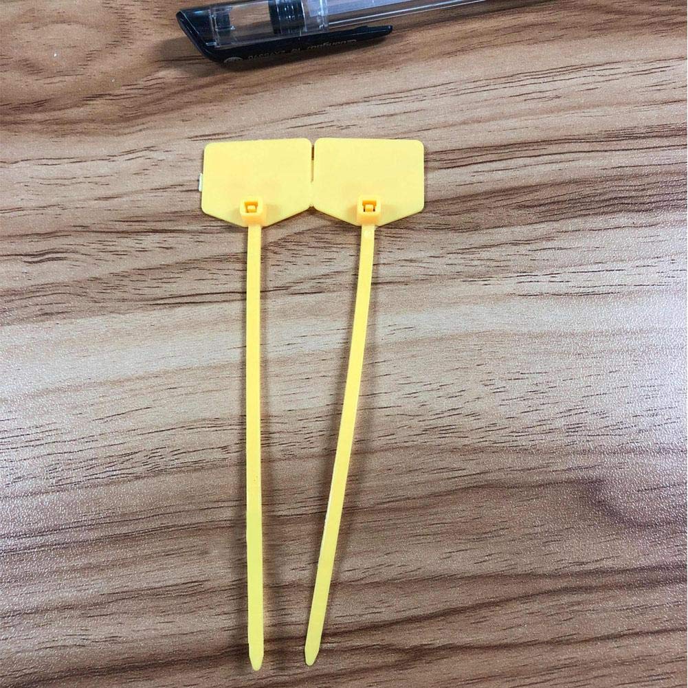 Yosoo Self-Locking Nylon Cable Ties Zip Ties Marker Ties (Yellow, 100Pcs, 4.7 inches)
