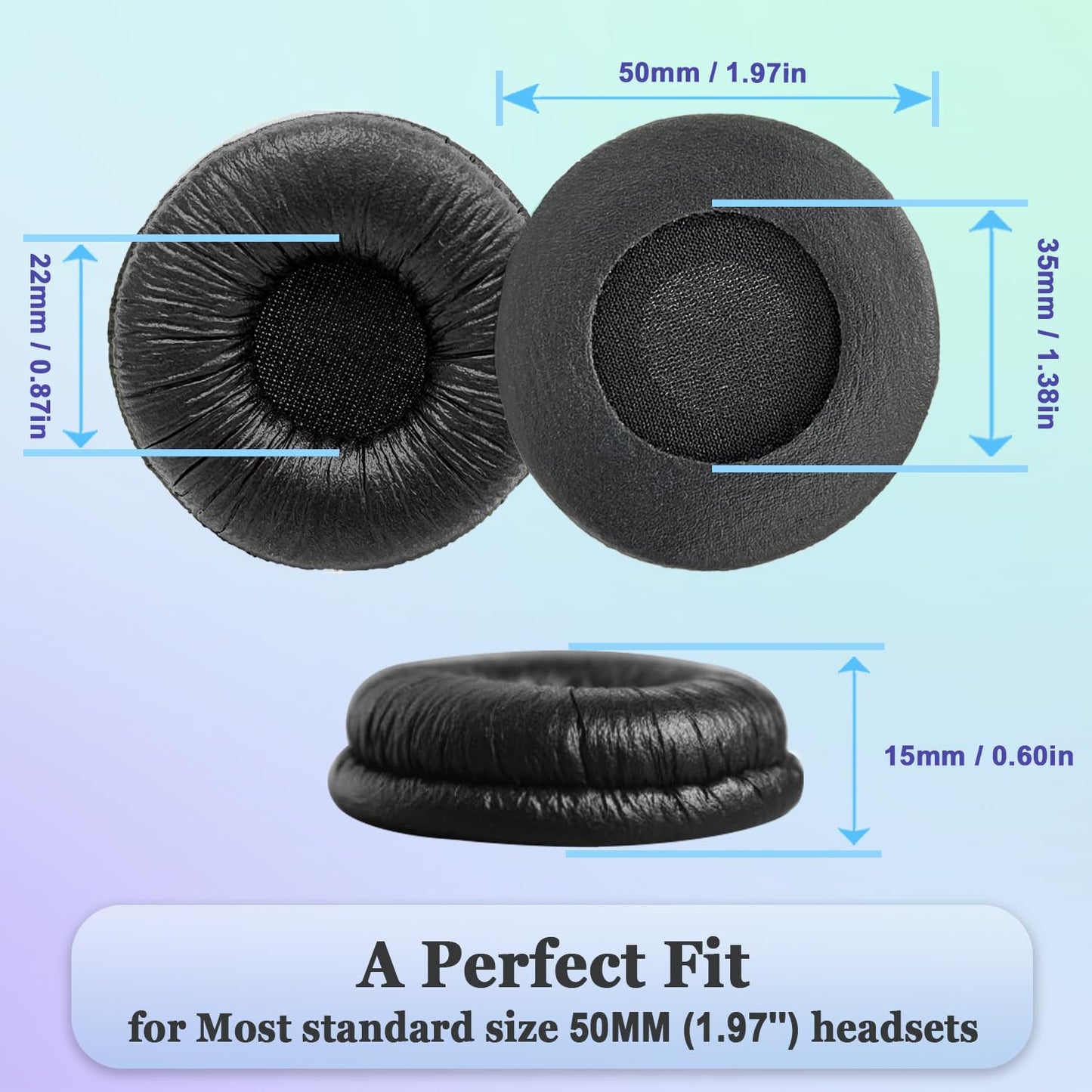 Plantronics Headset Ear Cushions, Earpads Replacement 50mm Ear Pad Covers for Plantronics Blackwire 3220 3210 3320 C320 HW251N HW261N HW510 HW520
