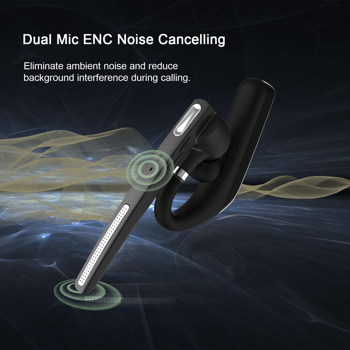 Bypeanis Bluetooth Headset, Wireless V5.4 Bluetooth Earpiece with Dual Noise Cancellation Mic with iPhone and Android, 110H Talktime Hands-Free