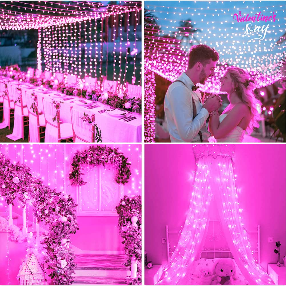 FULLBELL Fairy Lights Outdoor String Lights 33ft 100 LED with Memory Modes Controller, Extendable Christmas Lights Decorations for Wedding, Christmas