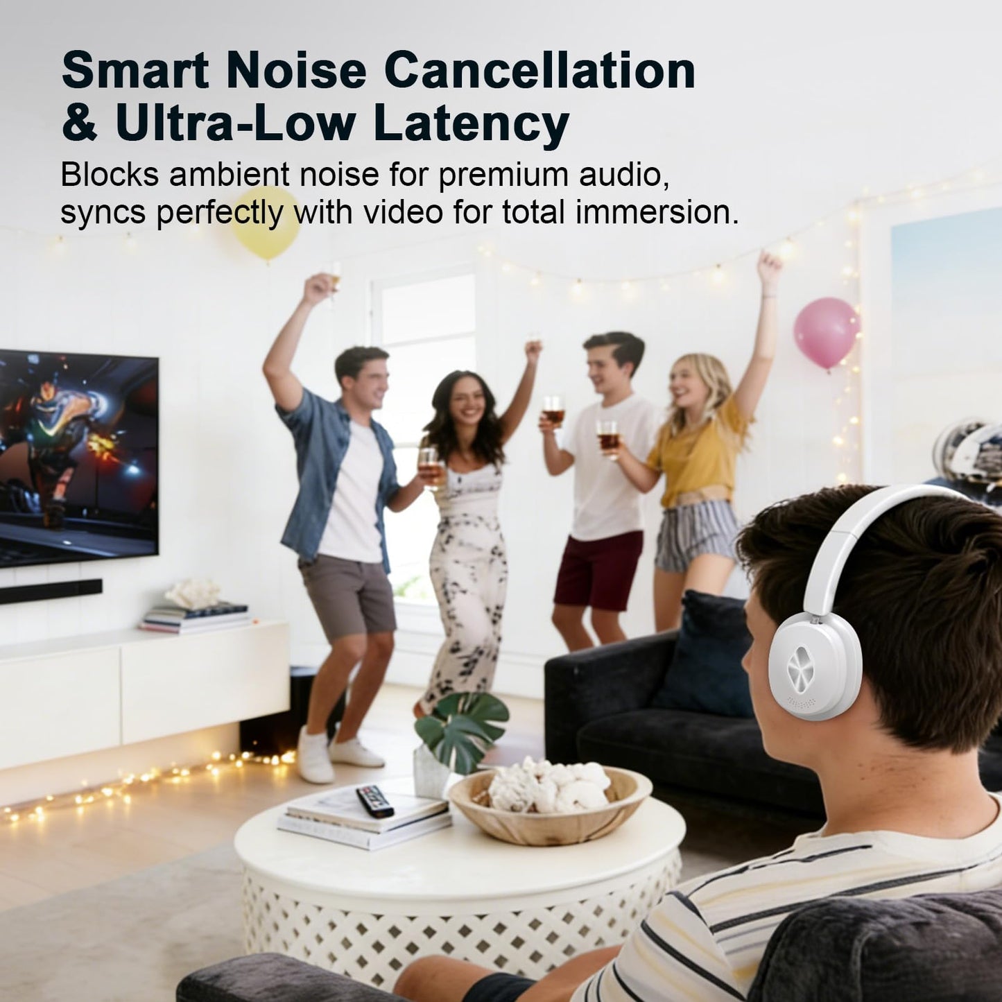 Wireless Headphones for TV, TV Headphones Wireless for Seniors with Transmitter Charging Base, 3 Audio Modes & Low Latency & Blutooth 5.4, Bluetooth