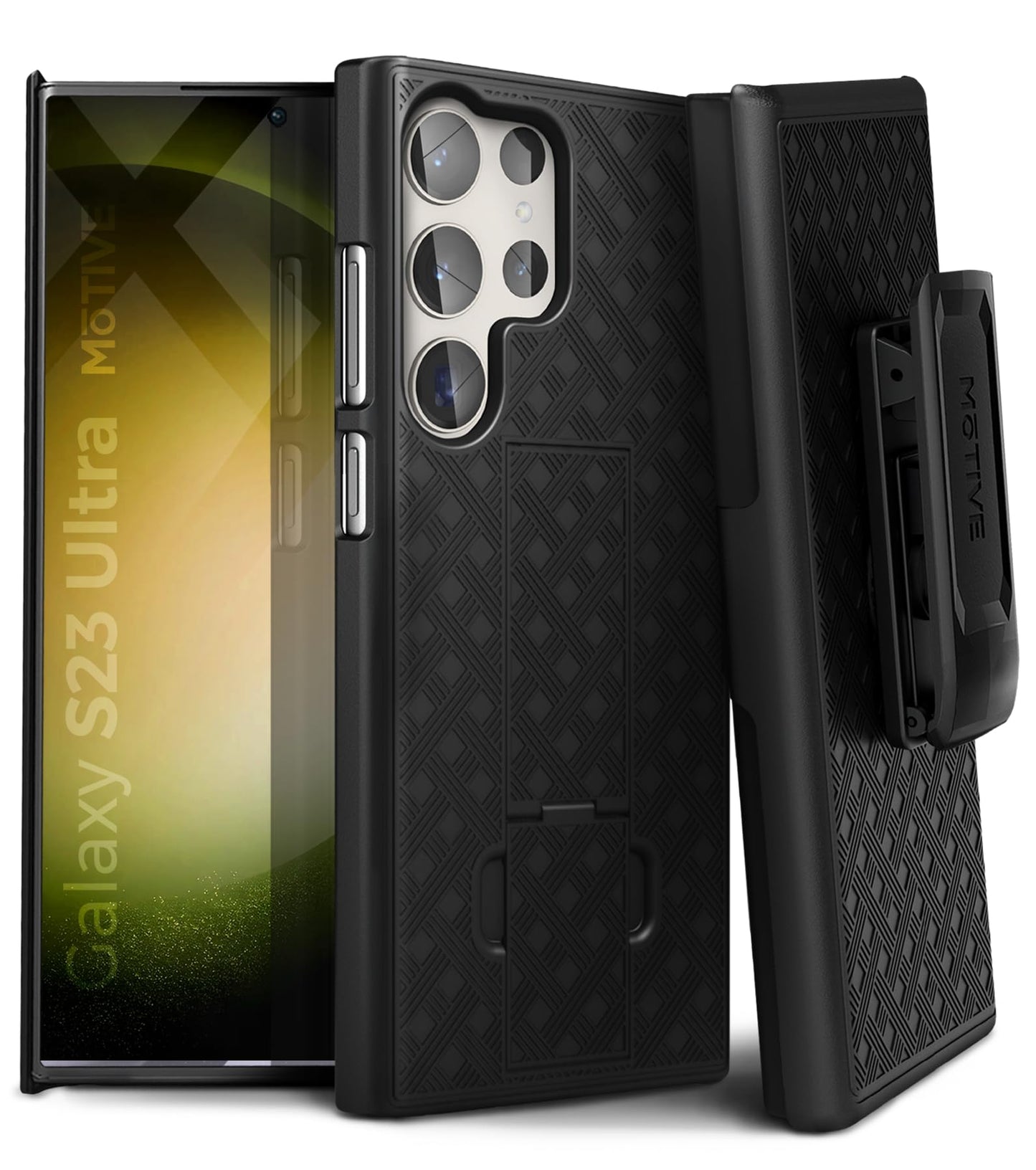 MOTIVE for Samsung Galaxy s23 Ultra Case with Belt Clip, Kickstand | 6.8"