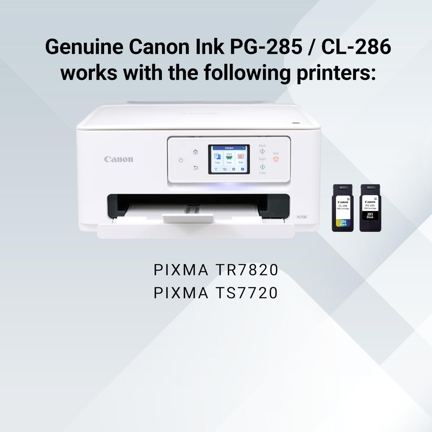 Canon® PG-285 Black/CL-286 Tri-Color Standard-Yield Ink Cartridges, Pack of 2, 6197C004