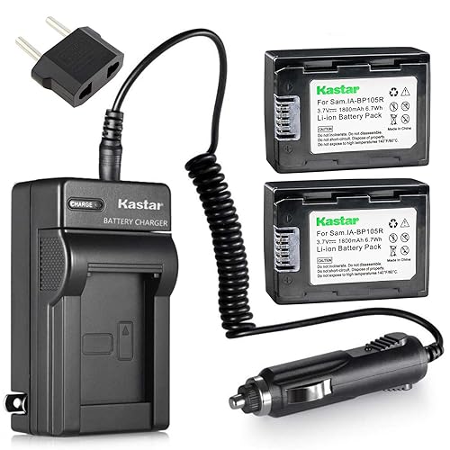 Kastar Battery 2X and Charger for Samsung IA-BP105R IA-BP210R, Samsung HMX-F90 HMX-F90BN HMX-F90WN HMX-F91 SMX-F400 SMX-F500 SMX-F501 SMX-F530