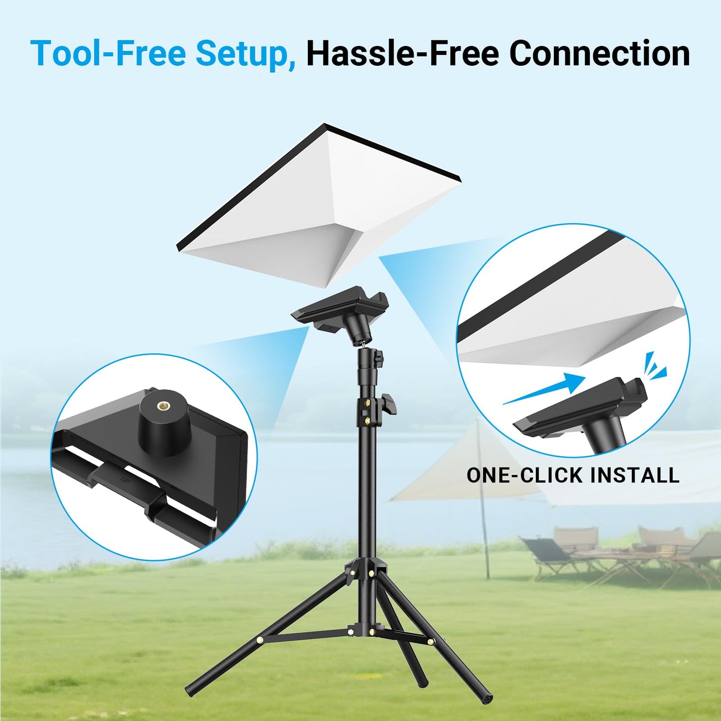 Starlink Mini Tripod Mount with Adapter - Height Adjustable & 360° Tilt, Compatible with Starlink Mini Terminal, Portable Sturdy Stand for RV Camping