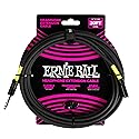 Ernie Ball Headphone Extension Cable 1/4 to 3.5mm 20ft - Black