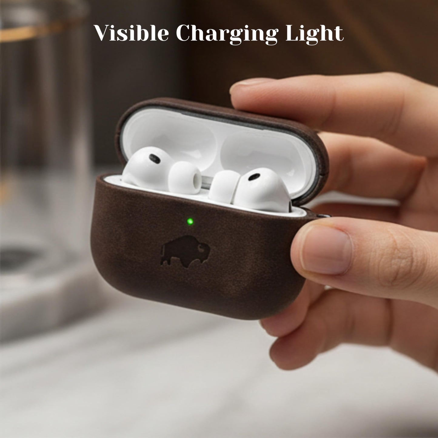 BLACKBROOK Leather Case for AirPods Pro 3, Taylor Handcrafted Full Grain Leather Cover, Wireless Charging Ready, Protective & Secure Snap Fit, Visible