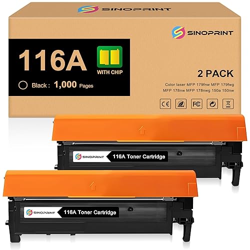 SINOPRINT 116A Compatible Toner Cartridges Replacement for HP 116A Black W2060A for HP Laser MFP 179fnw MFP 178nw 150a 150nw 179 178 150 Printers