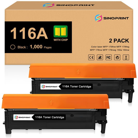SINOPRINT 116A Compatible Toner Cartridges Replacement for HP 116A Black W2060A for HP Laser MFP 179fnw MFP 178nw 150a 150nw 179 178 150 Printers