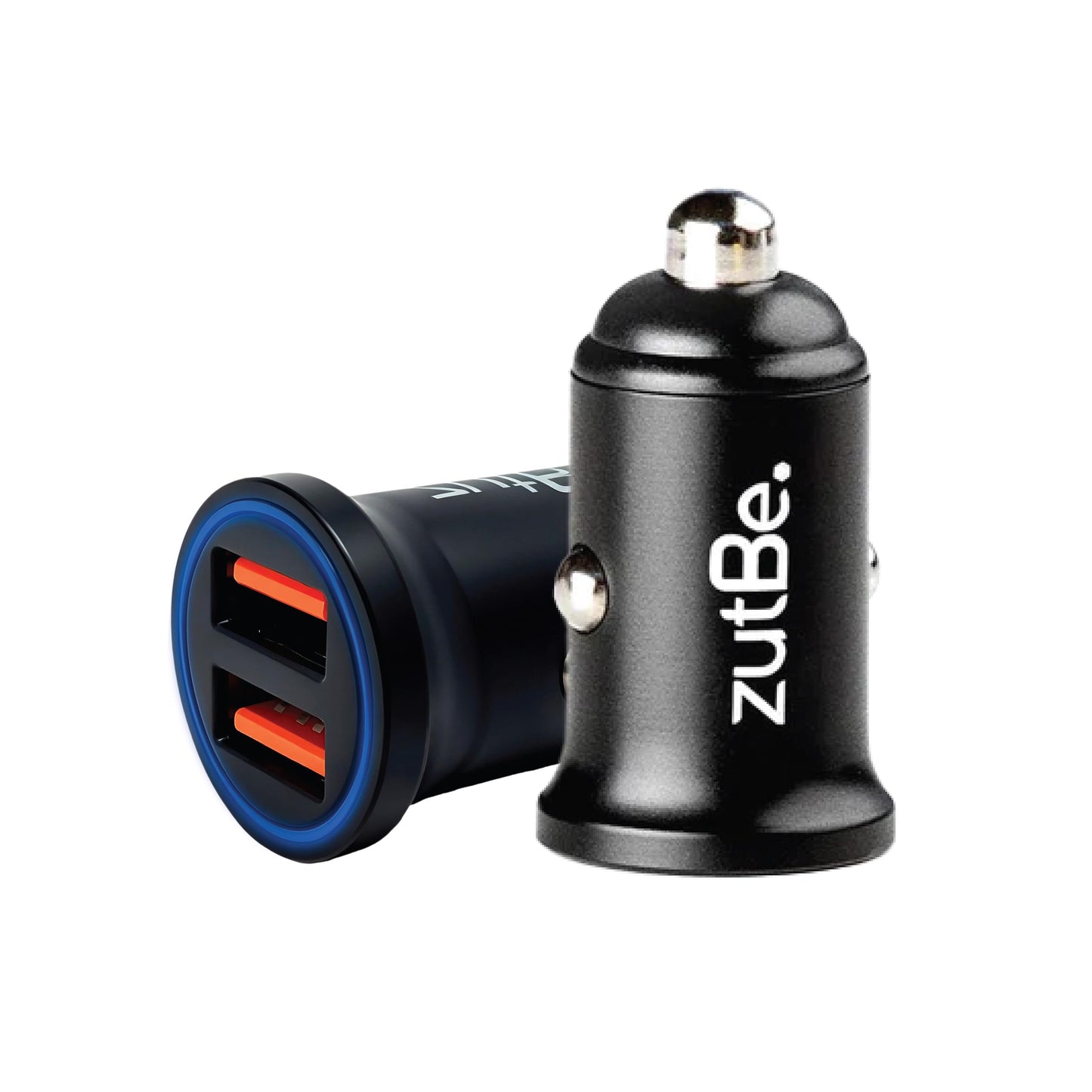 zutBe Dual USB-A 36W with one QC 3.0 Compact Metal Fast Car Charger for iPhone 14 13 12 SE 11 X 8 7 & iPad; Samsung Galaxy S20 S1 Note OnePlu, Pixe