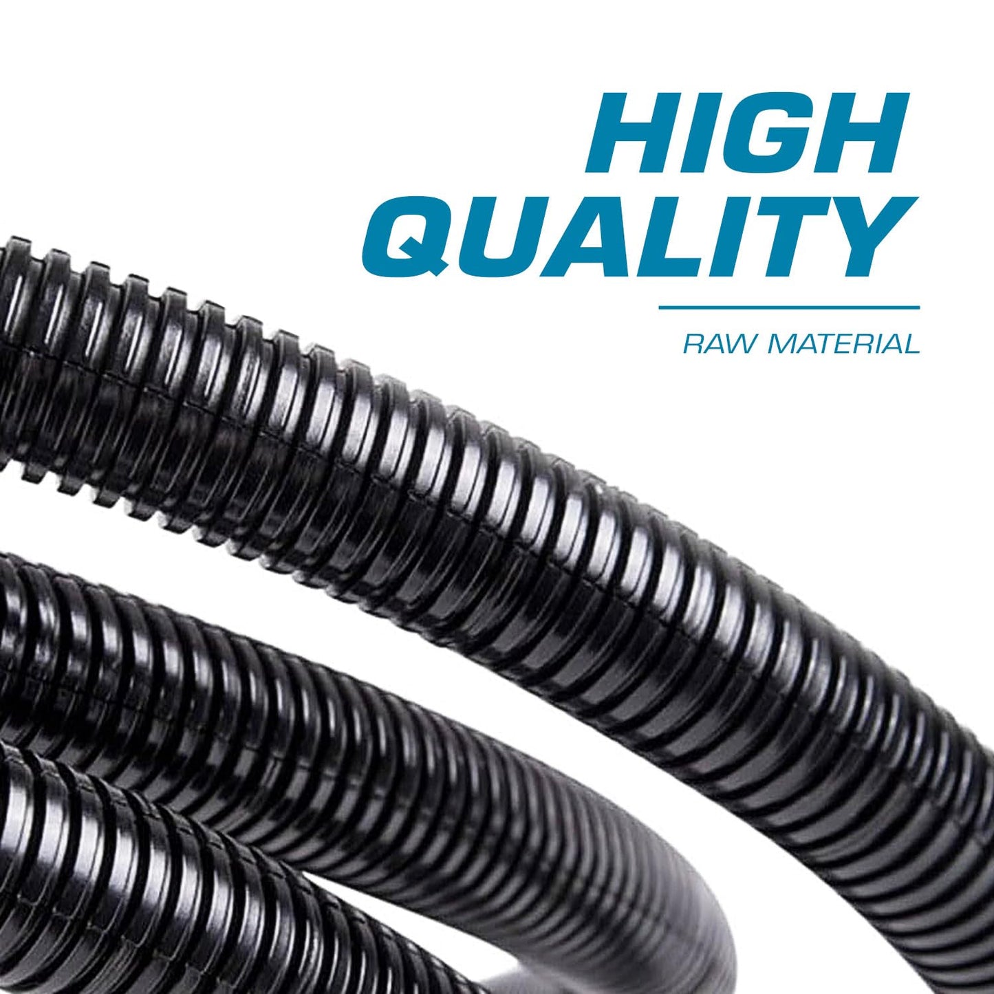 Nippon America 1/2" x 100 ft Split Wire Loom (LM-12-100 BLK), Flexible, Chemical-Resistant Protective tubing for Automotive, Home, and Industrial