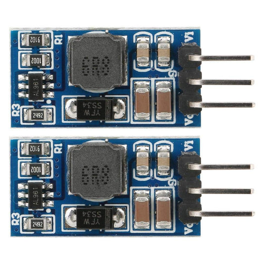 2Pcs DC-DC Boost Converter Module 2.6-5.5 to 5V/6V/9V/12V Step-up Voltage Regulator Voltage Converter for LED Motor(6V, with Pin)