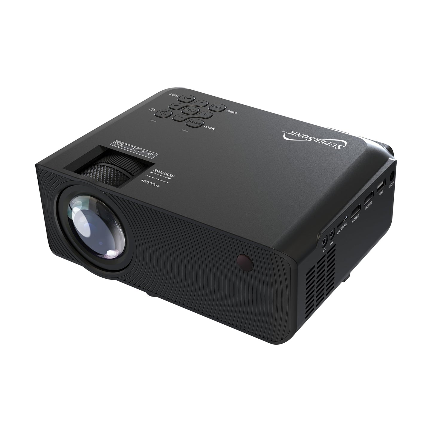 Supersonic SC-82P 3.97-inch Home Theater Bluetooth Projector with Crystal Clear 7000 Lumina, 1080P, Connect Wirelessly, Enjoy True Colors and Powerful