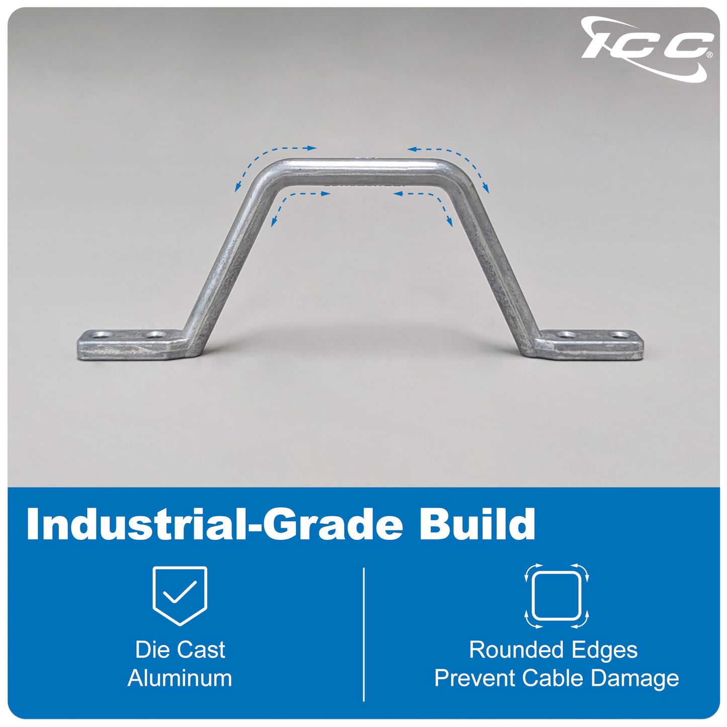 ICC 2" Metal Cable Distribution D Ring, 25-Pack - Horizontal & Vertical Wall Cable Organizer, Cable Hanger & Wire Loop for Structured Wiring