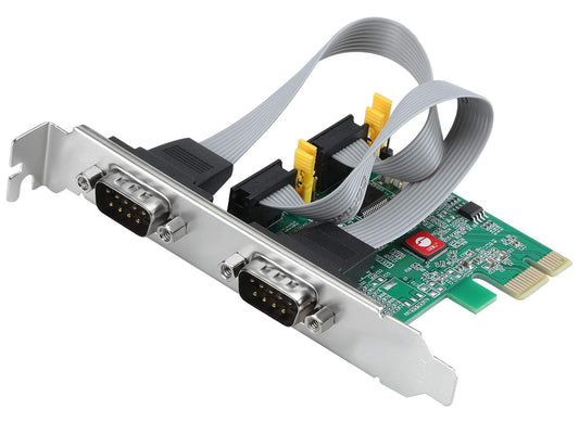 SIIG 2-Port RS-232 Serial PCIe Card, DB9, ASIX AX99100, JJ-E20711-S1