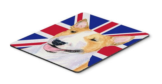 Caroline's Treasures SS4938MP Bull Terrier with English Union Jack British Flag Mouse Pad, Hot Pad or Trivet for Home Office Gaming Working Computers