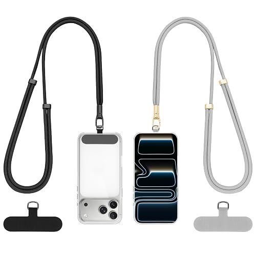 Dadanism Phone Lanyard 2 Pack, 2x Adjustable Crossbody Phone Strap, 2x Tether Tab, Anti-theft Universal Cellphone Multifuctional Patch Lanyards
