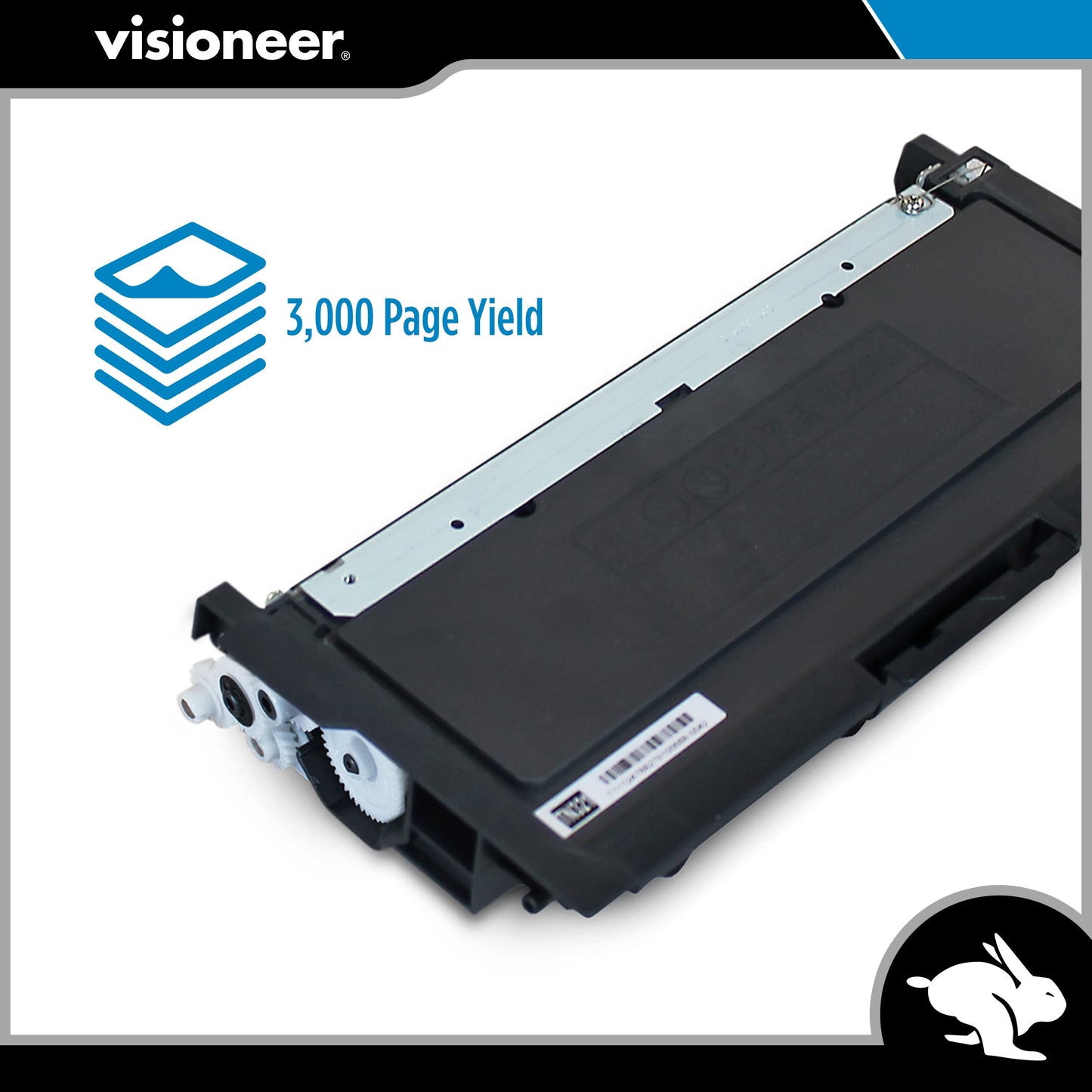Visioneer Rabbit PC30dwn Laser Printer Toner Cartridge, 3000 Page Yield, Black, Monochrome