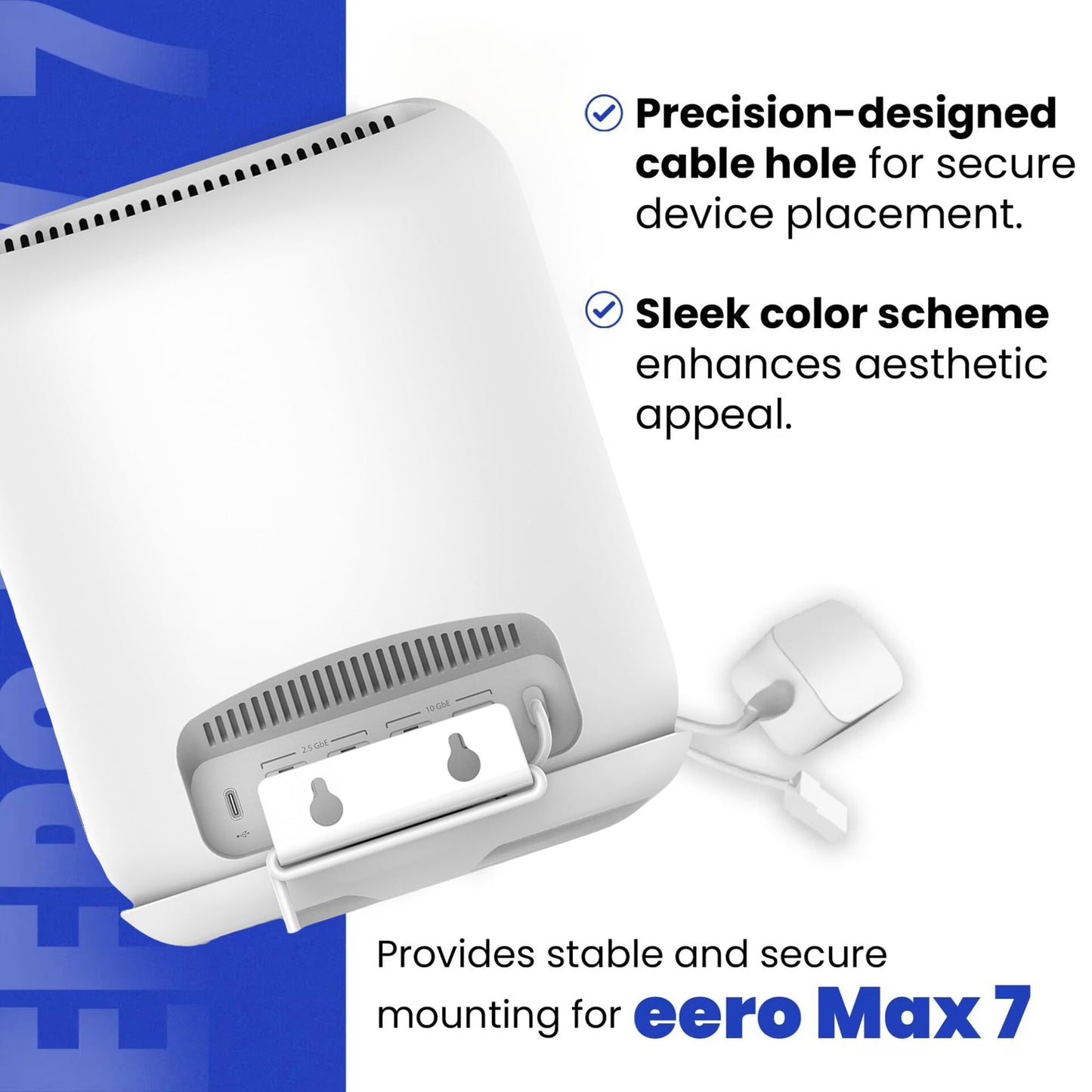 SONGCHEER Wall Bracket for Eero Max 7 Aluminum Alloy Max 7 Wall Mount Sturdy and Durable Space Saving Wall Mount Holder Compatible with Max 7 Mesh