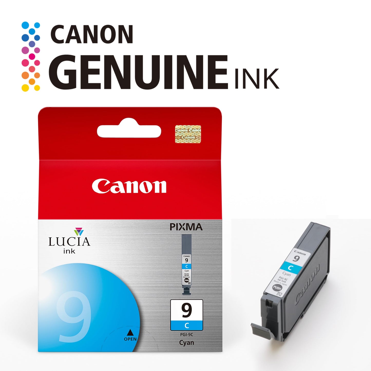 Canon PGI-9 Genuine Cyan Ink Tank, Compatible with Pro9500, Pro9500 Mark II, MX7600, and IX7000 Printers