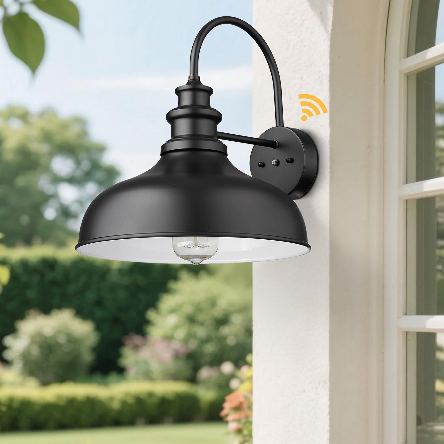 Bestshared Dusk to Dawn Sensor Farmhouse Barn Light, Outdoor Wall Sconce, Outdoor Wall Lantern for Porch, Exterior Light Fixtures Porch Lights