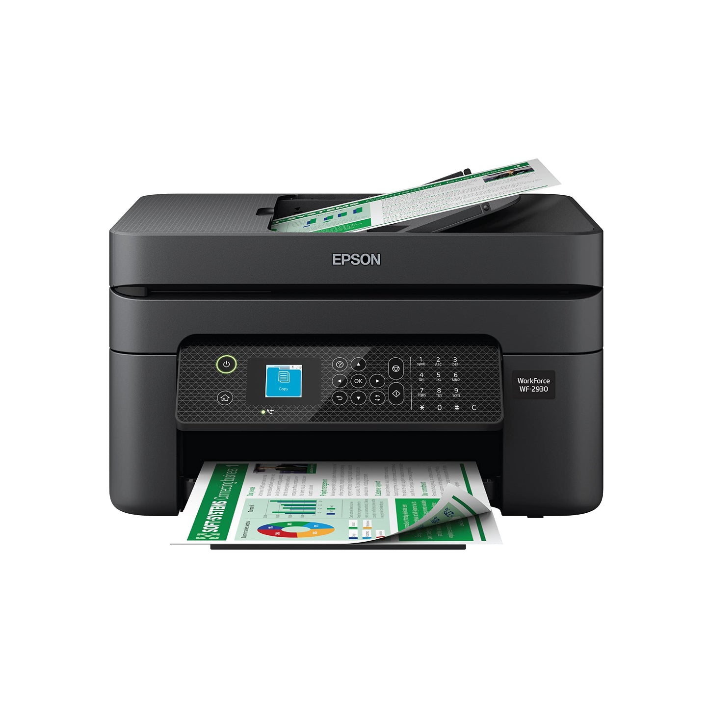 Epson Workforce WF-2930 Wireless All-in-One Printer with Scan, Copy, Fax, Auto Document Feeder, Automatic 2-Sided Printing and 1.4" Color