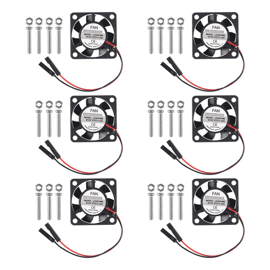 AITIAO 6Pcs 3007 Cooling Fan for Raspberry Pi 4 Fan 30x30x7mm Pi Brushless Cooling Fan 3.3V 5V DC Quiet Fan with Screw kit for Raspberry Pi 4, Pi 3