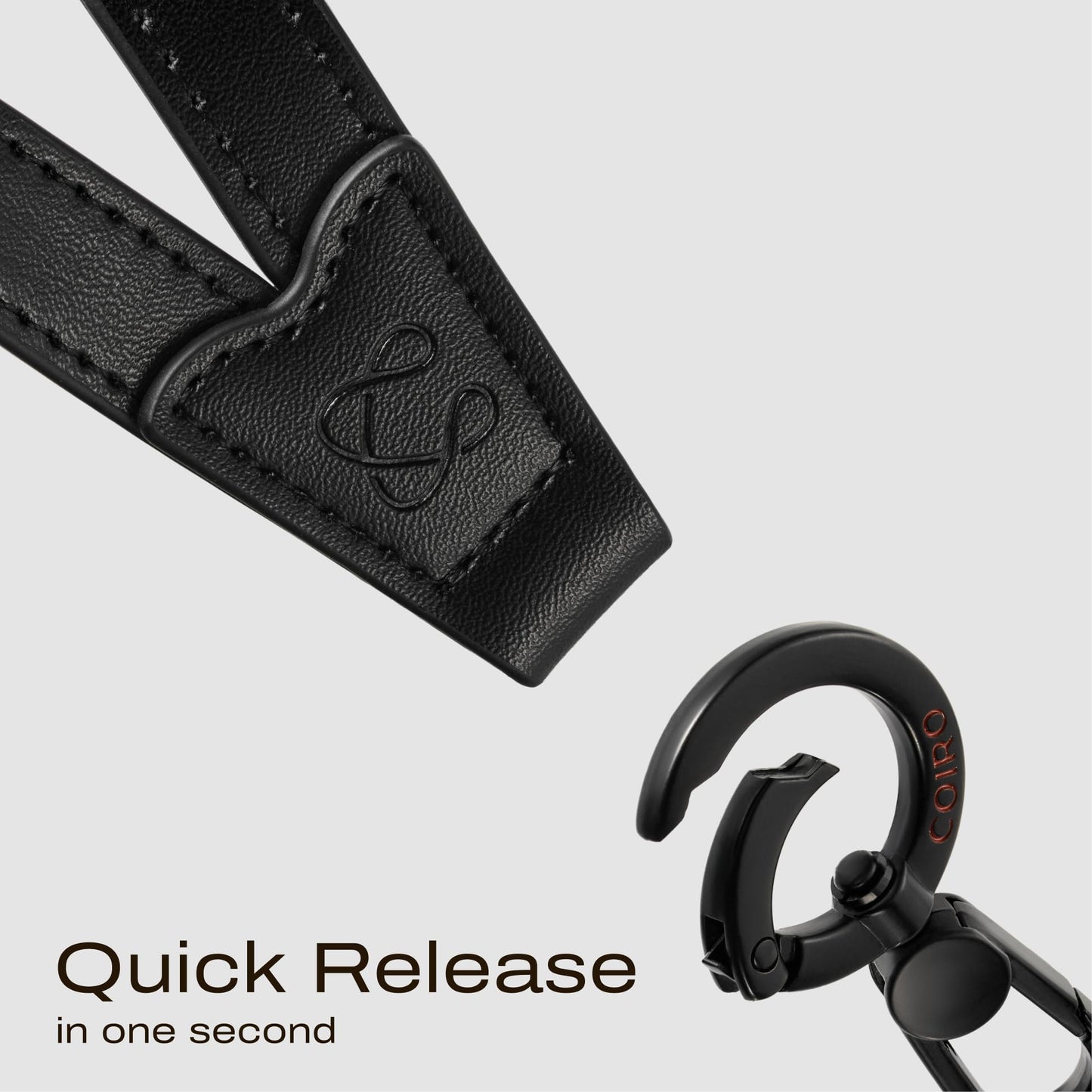 C Coiro Premium Leather Phone Strap Crossbody with 2 Tabs, Universal Adjustable Clip and Go Phone Strap, Neck Lanyard for Daily & Outdoor, Compatible