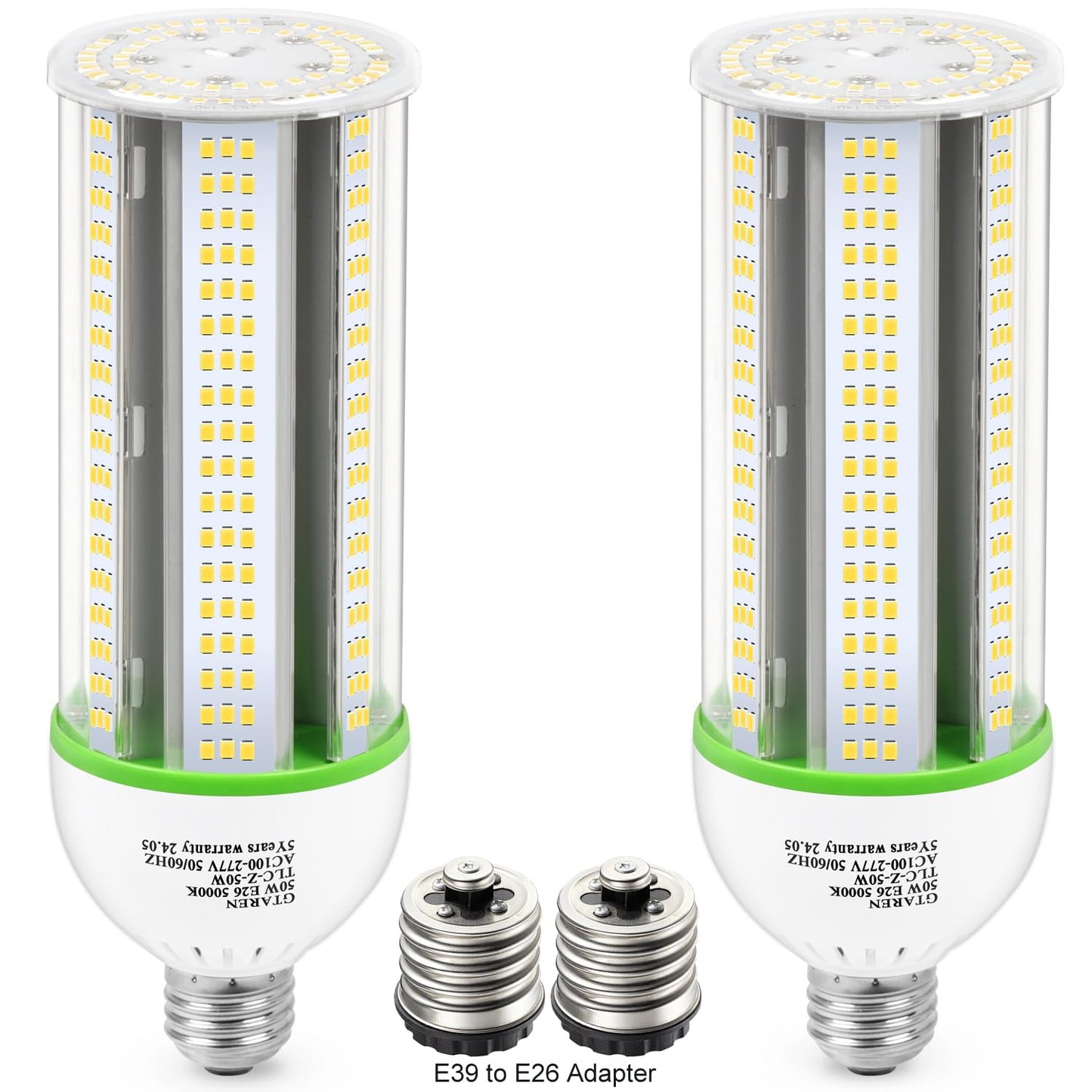 GTAREN 50W LED Corn Cob Light Bulb, 500W Equivalent, 5000K Daylight, E26/E39 Base, 7000 Lumens - Replace 175W MH/CFL, for Garage, Warehouse, Workshop