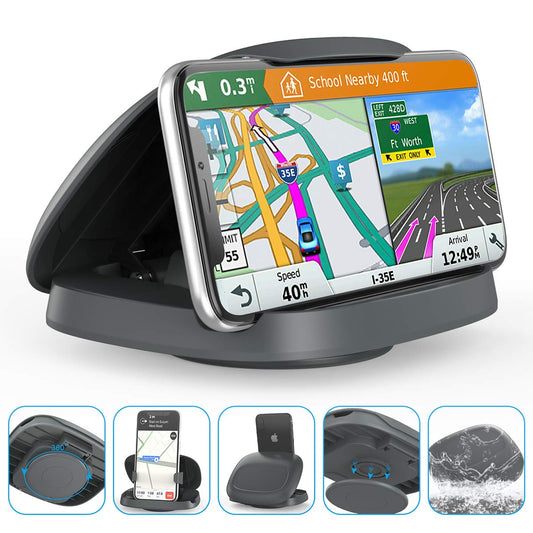 Tophot Car Phone Mount, Cell Phone Holder for Car : Vertical Horizontal Car Phone Holder with 360° Rotate Detachable Strong Sticky Base, Compatible
