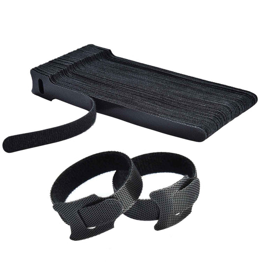 HMROPE 60PCS Fastening Cable Ties Reusable, Premium 6-Inch Adjustable Cord Ties, Microfiber Cloth Cable Management Straps Hook Loop Cord Organizer