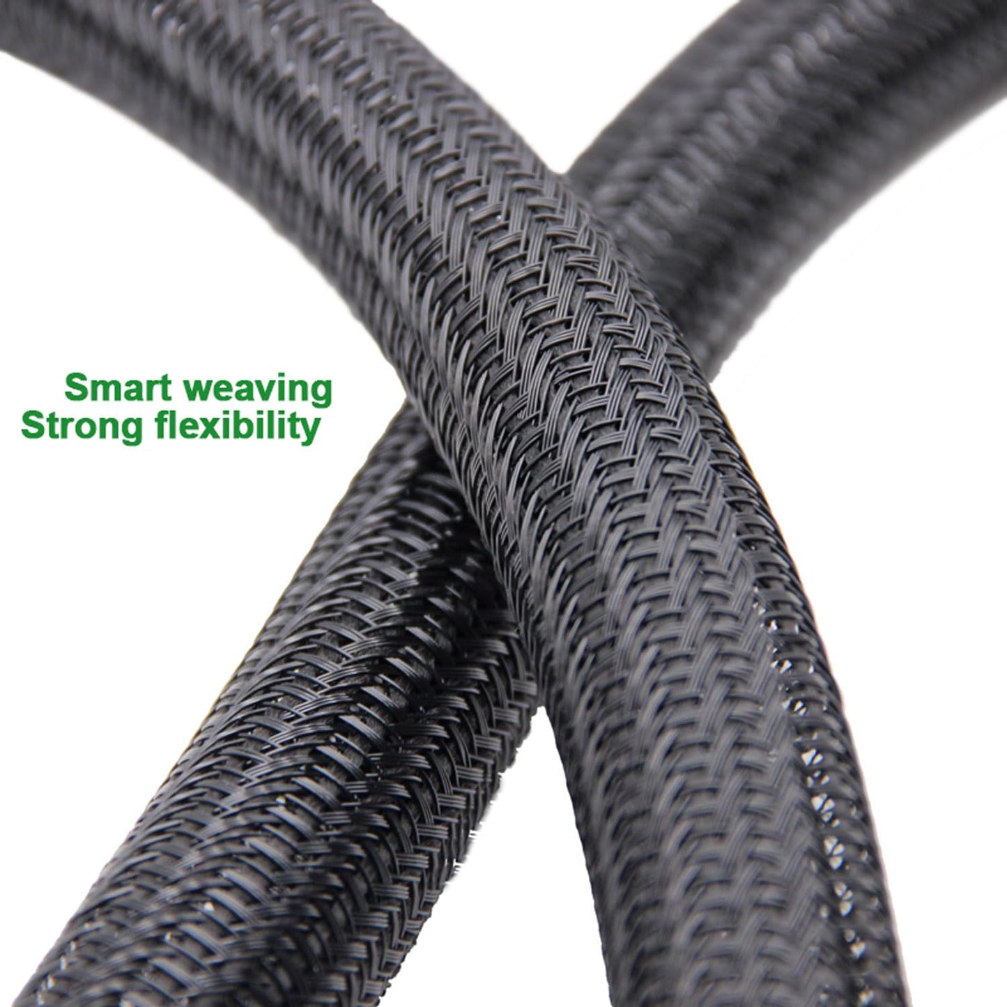 2pcs 5ft-3/4inch Black/White Cable Sleeve - Protects Cords from Pets & Organizes Wires - Modern Style - Polyester Material - Flame Retardant - Easy