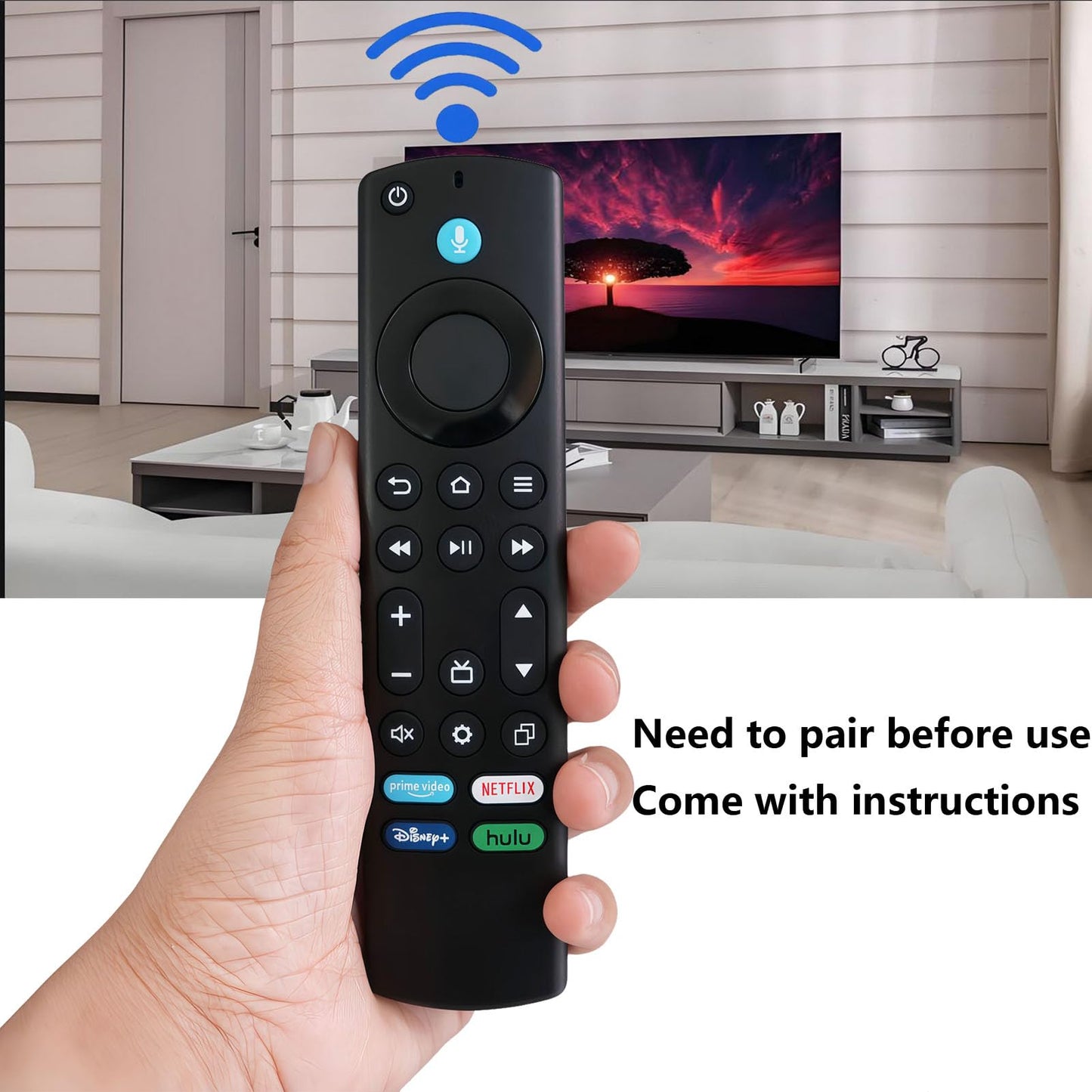 Voice Replacement Remote Control for AMZ Omni Series TV 43" 50" 55" 65" 75" 4K UHD Smart TV 4K65M600A 4K43M600A 4K55M600A 4K75M600A 4K50M600A Amazon