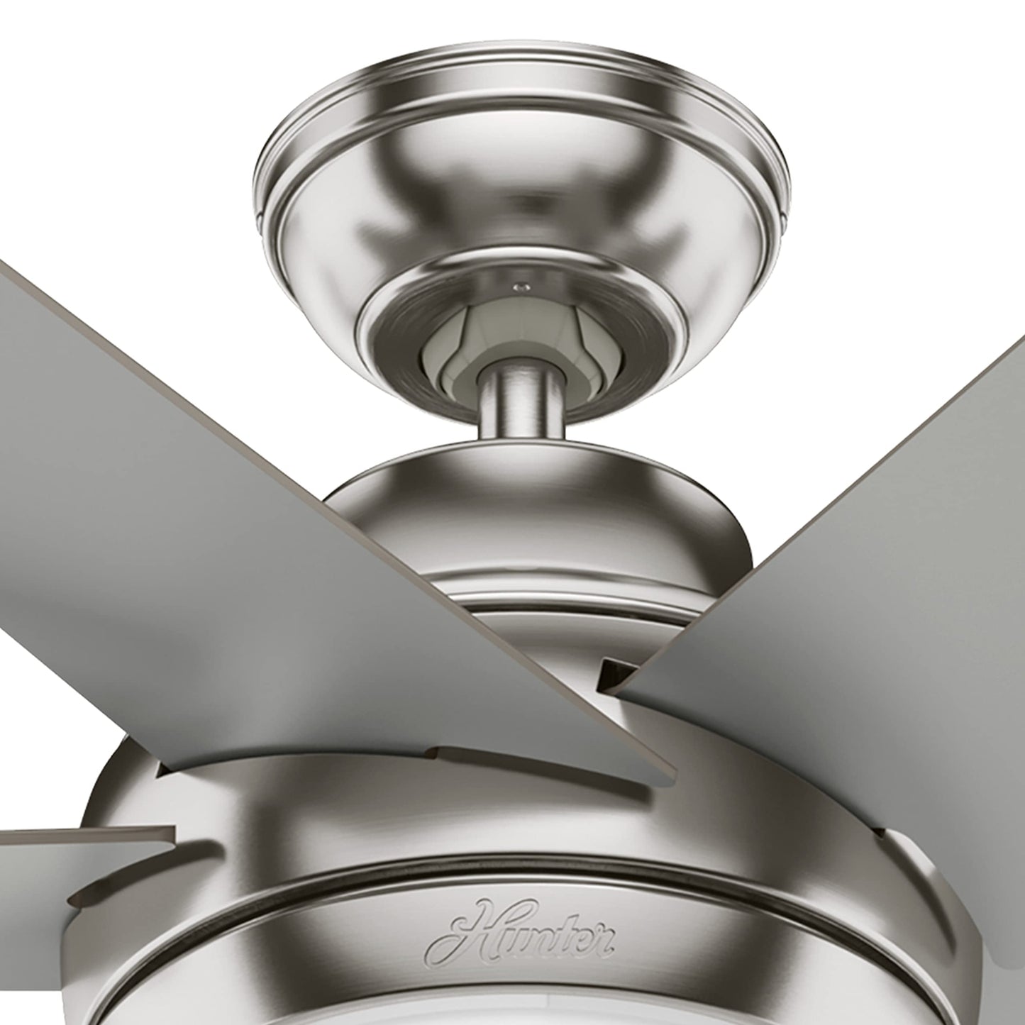 Hunter Fan 52 inch Casual Brushed Nickel Indoor Ceiling Fan with Light Kit and Remote Control (Renewed)
