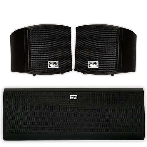 Acoustic Audio AA321B and AA40CB Indoor Speakers Home Theater 3 Speaker Set