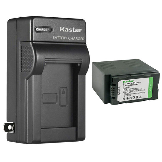 Kastar 1-Pack CGA-D54 Battery and AC Wall Charger Replacement for Panasonic AG-DVC80 AG-DVC80P, AG-DVC180 AG-DVC180A, AG-DVX100, AG-DVX100A