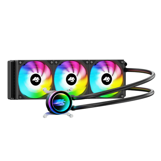 Minorsonic AIO CPU Cooler, 360mm AIO with High-Speed Ceramic Bearing Pump, 3X PWM ARGB Fans, 3-Phase Motor for Better Cooling Performance, Heat