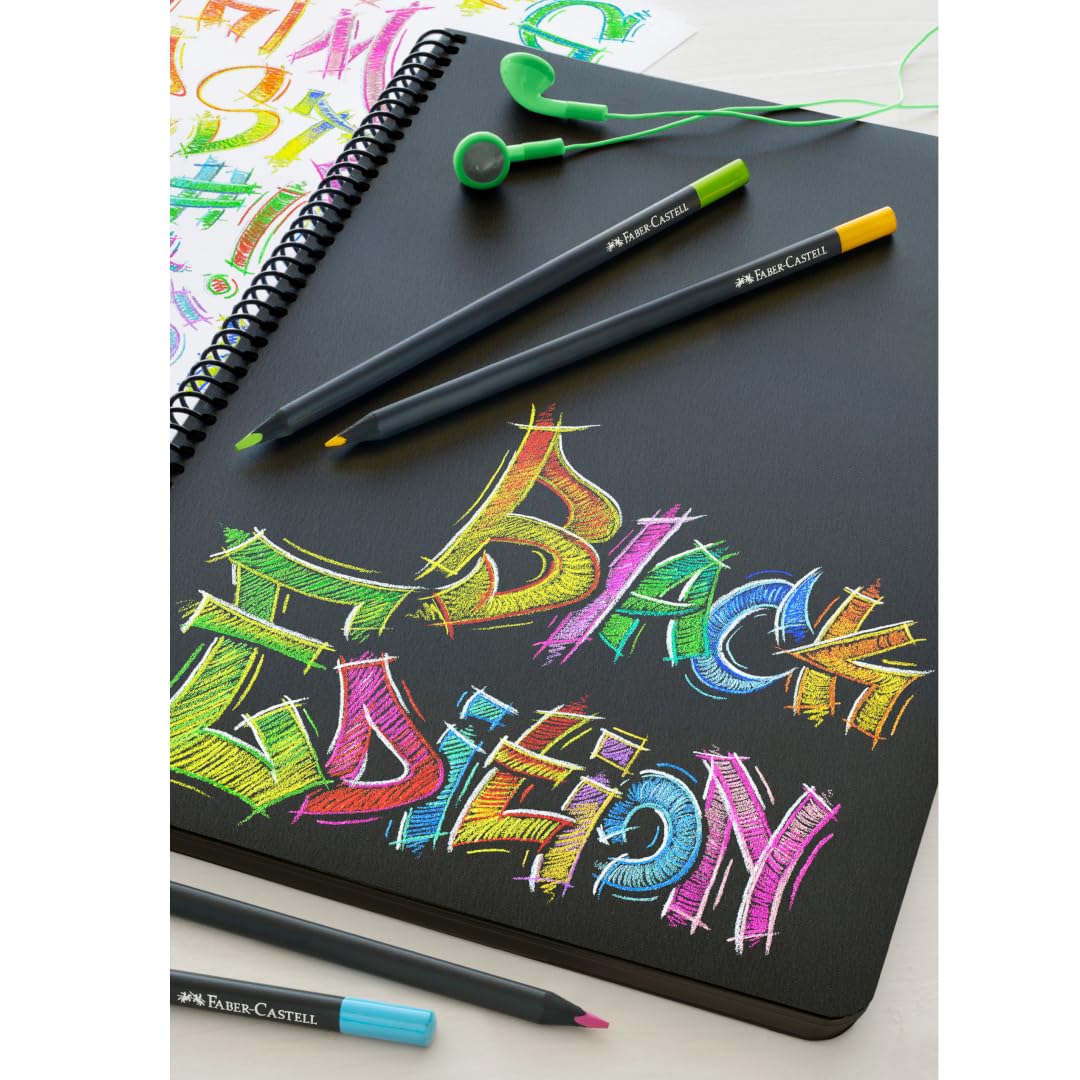 Faber-Castell Black Edition Colored Pencils, 36 Count, Neon & Pastel