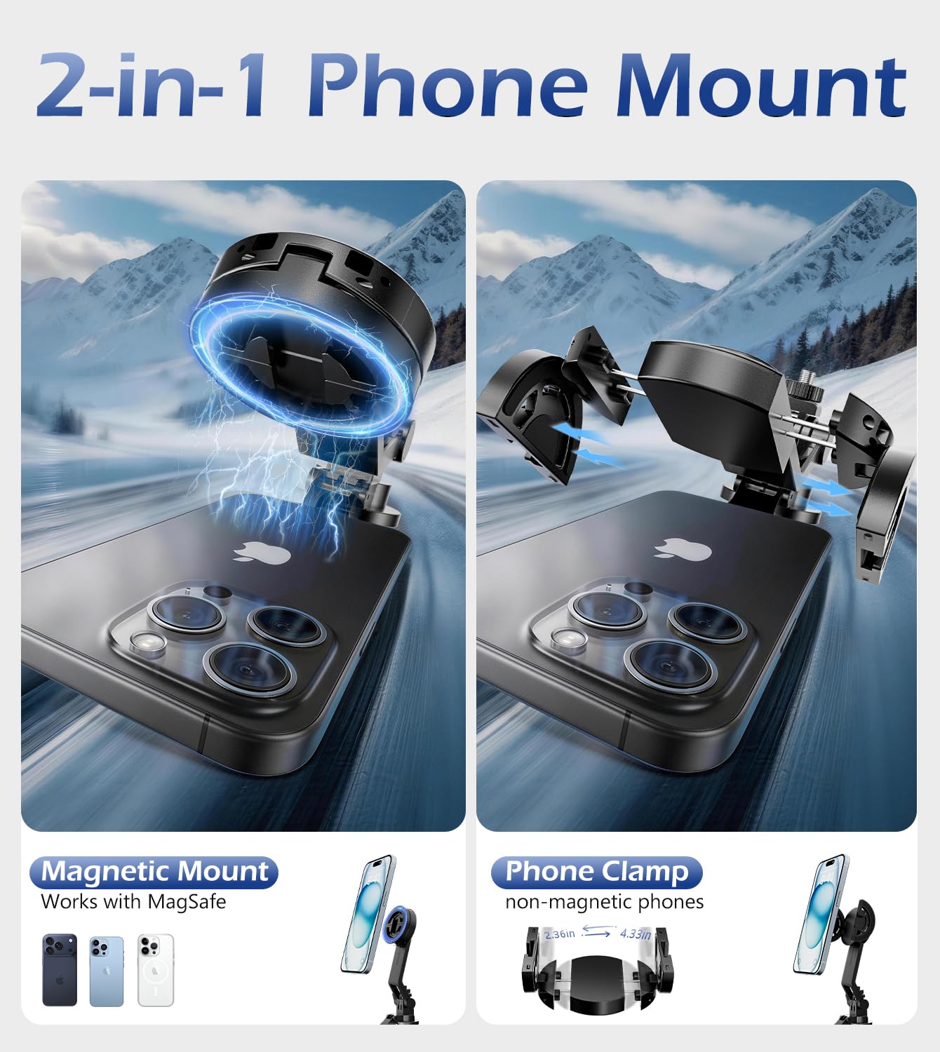 UBeesize 70'' Magnetic Selfie Stick Tripod for iPhone, MagSafe Tripod with 2-in-1 Phone Clamp & 1/4'' Screw Mount, Phone Tripod Stand with Remote