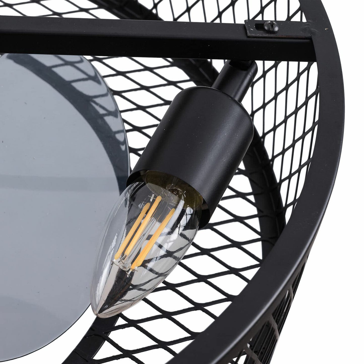 Kathring Enclosed Ceiling Fan, 18" 60W Modern Caged Ceiling Fan Adjustable 3-Speed Remote with LED Light for Bedroom Living Room Indoor