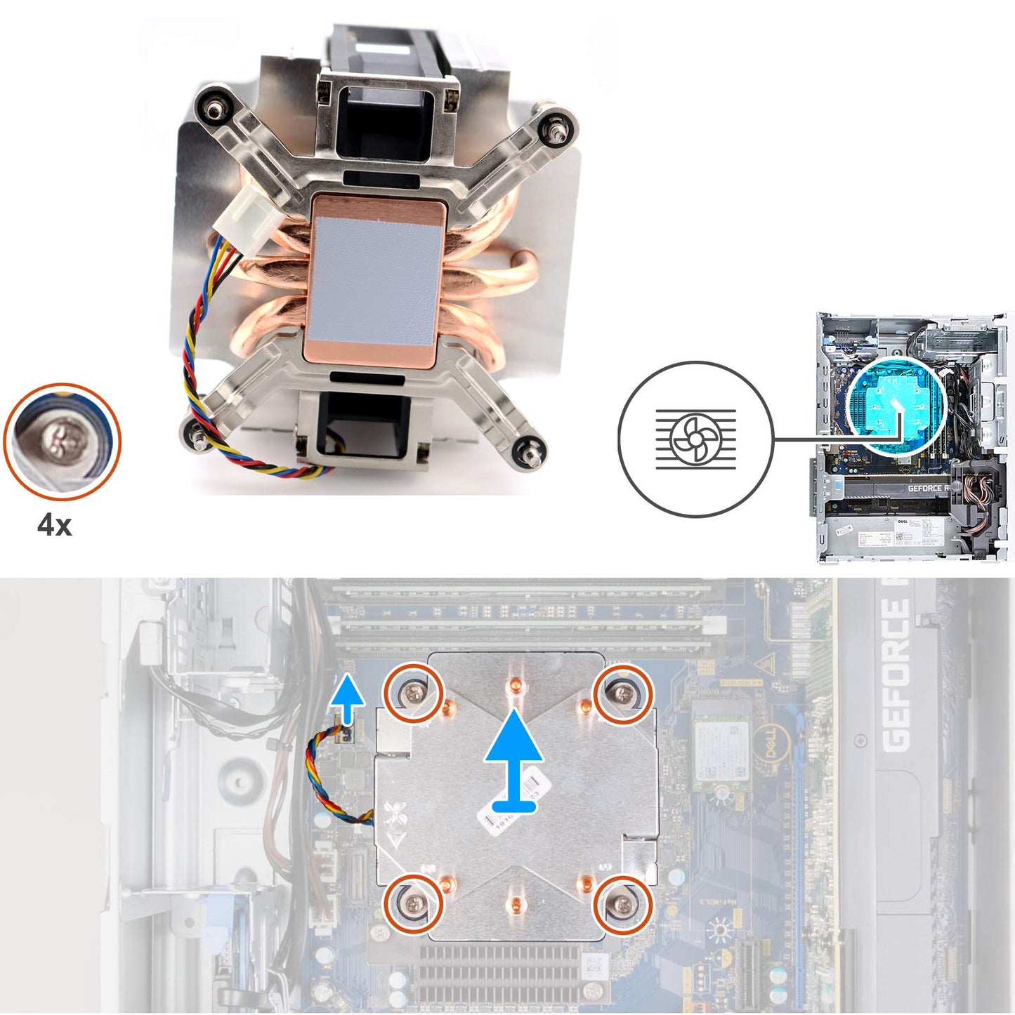 Deal4GO 125W CPU Cooling Fan w/Heat-Sink Assembly VWD01 0VWD01 Replacement for Dell OptiPlex 7080 7090 7071, XPS 8940, G5 5090