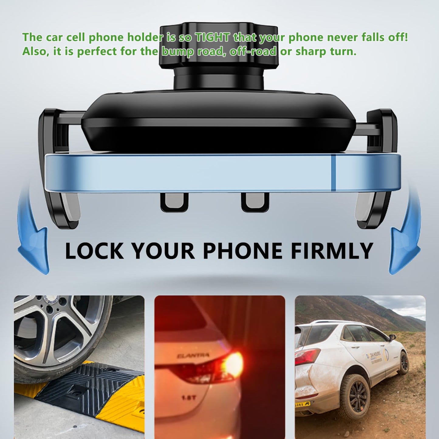 KOBBRAN Car Phone Holder Phone Mount for Car Windshield Dashboard Air Vent Universal Hands Free Automobile Cell Phone Holder Fit for iPhone Samsung